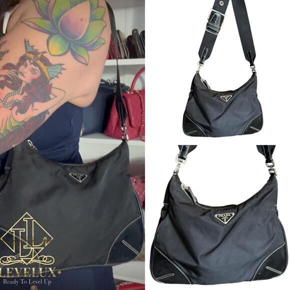 Prada Handbags - 💎✨BEAUTIFUL✨💎Authentic Prada Black Tessuto Shoulder Bag